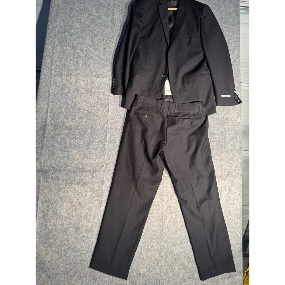 Mens (Sharp Suit) Jacket 40L Black Slim‎ Fit Active Stretch Wool US: 32X26
